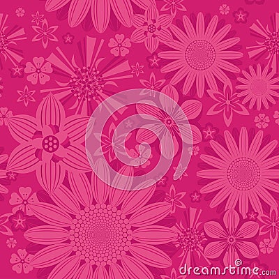 Seamless vintage flower pattern on background Vector Illustration