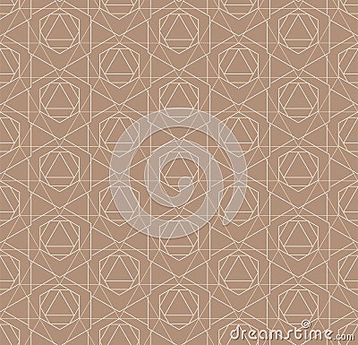 Seamless Vintage Graphic Rhombus, Print Pattern. Repetitive Linear Vector Poly Background Texture. Continuous Islamic Cell, Vector Illustration