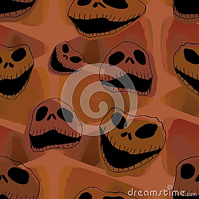 Seamless halloween creepy creature with watercolor. Vector illustration for fashion wrapping and baby textile print. Vector Illustration
