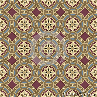 Seamless vintage ornamental tile set Vector Illustration