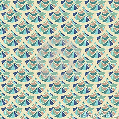 Seamless vintage river fish scales Vector Illustration