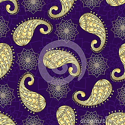 Seamless vintage violet pattern Vector Illustration