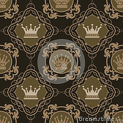 Seamless vintage wallpaper pattern royalty free stock