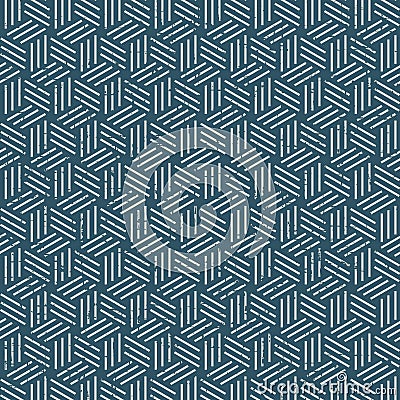 Seamless vintage worn out 3D line box pattern background. Vector Illustration