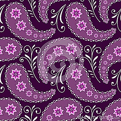 Seamless violet floral pattern Vector Illustration