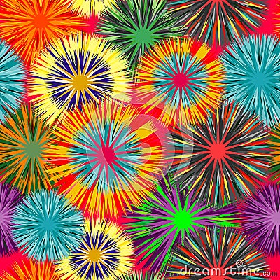 Seamless vivid cluster background Vector Illustration