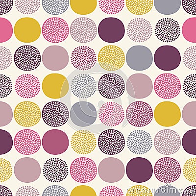 Seamless vivid color dots pattern Vector Illustration