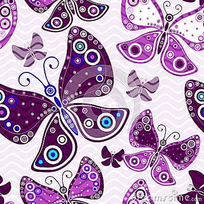 Seamless vivid pink-violet pattern Vector Illustration