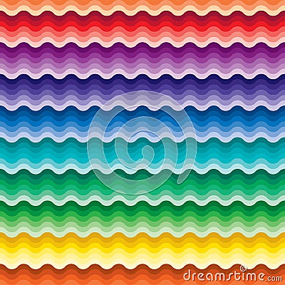 Seamless vivid wave pattern Vector Illustration