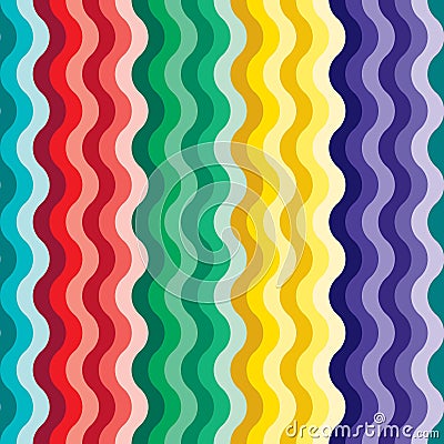 Seamless vivid wave pattern Vector Illustration