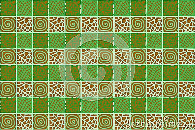 Seamless wallpaper with stripes in a beautiful undulating green tone for African fashion fabrics and printed products, brown Stock Photo