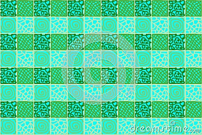 Seamless wallpaper with stripes in a beautiful undulating green tone for African fashion fabrics and printed products, light blue Stock Photo