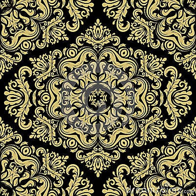 Seamless Wallpaper in the Style of Baroque Stock Photo