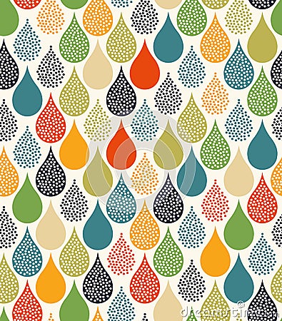 Seamless water drops pattern Vector Illustration