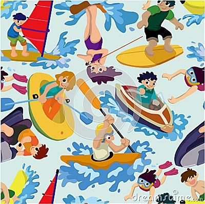 Seamless water sport pattern Vector Illustration