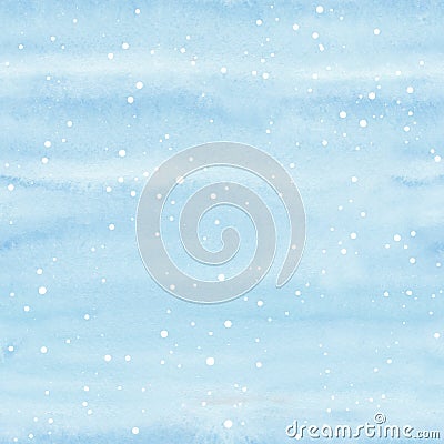 Seamless watercolor Christmas pattern background with snowflakes on blue background Stock Photo