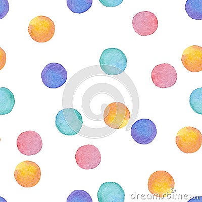 Seamless watercolor circles pattern Stock Photo