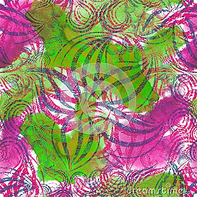 Seamless watercolor floral pattern Stock Photo