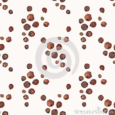 Seamless watercolor pattern with allspice on the Vector Illustration