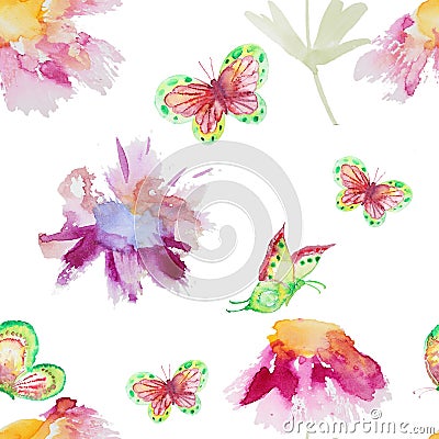 Seamless watercolor pattern Stock Photo