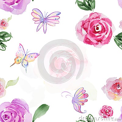 Seamless watercolor pattern Stock Photo