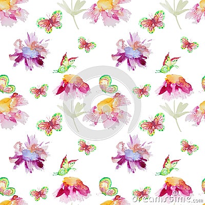 Seamless watercolor pattern Stock Photo