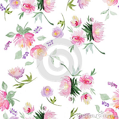 Seamless watercolor pattern Stock Photo