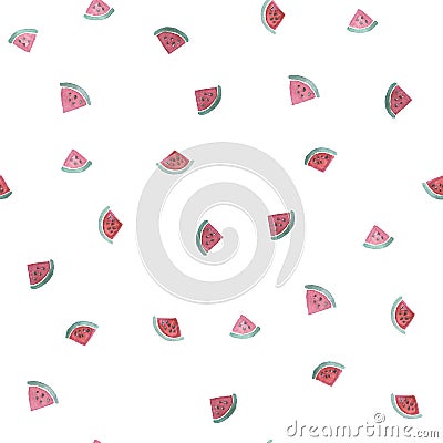Seamless watercolour watermelon pattern Stock Photo