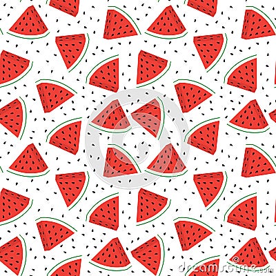Seamless watermelon pattern Vector Illustration