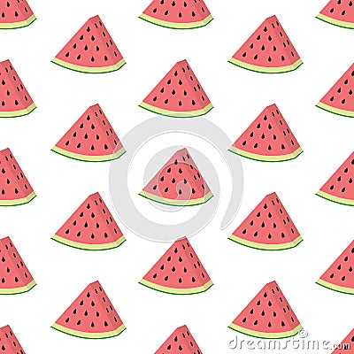 Seamless watermelon pattern Vector Illustration