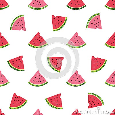 Seamless watermelons pattern Vector Illustration
