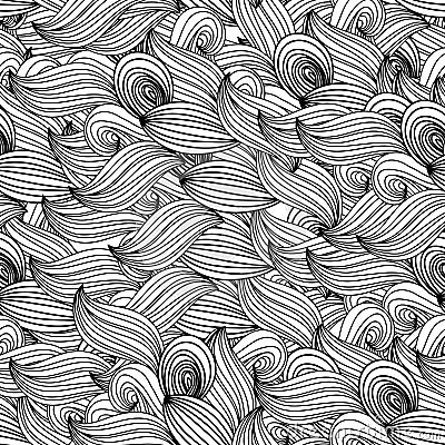 seamless wave background black and white wave patterns seamlessly tiling. vector Vector Illustration