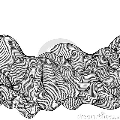 Seamless wave hair line pattern. Vector Illustration