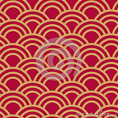 Seamless wave japanese pattern Vector Illustration