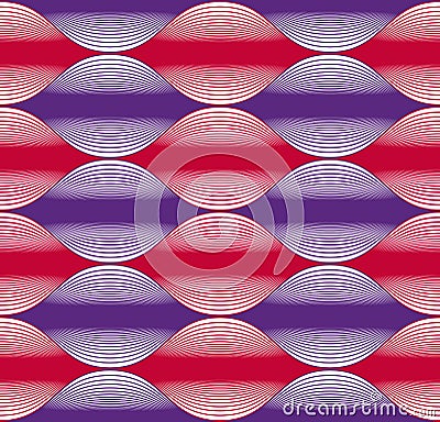 Seamless wave lines pattern, abstract geometric background, vector illustration. Vector Illustration