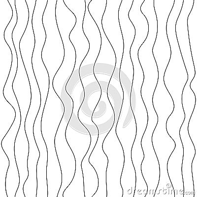 Seamless wave lines pattern. Wavy wiggly black vertical zigzag line with edge. Frame underlines stroke set. Vector Vector Illustration