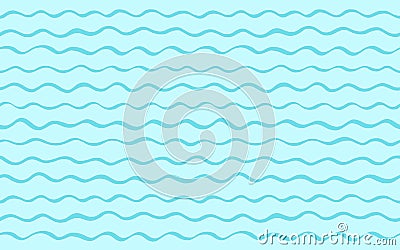 Sea, river waves, seamless undulating stripes water background Vector Illustration