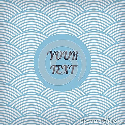 seamless waves abstract pattern with minimal round text box design Eps 10 stock vector illustration Vector Illustration