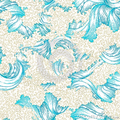 Seamless waves pattern. Vector Illustration