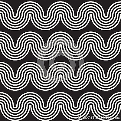 Seamless wavy lines pattern. Repeating vector texture Vector Illustration