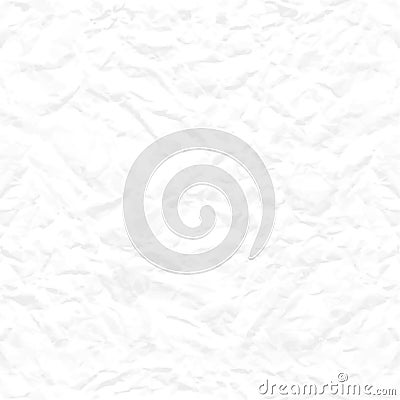 Seamless white crumpled paper texture Vector Illustration