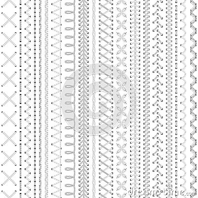 Seamless white embroidery pattern. Vector Illustration