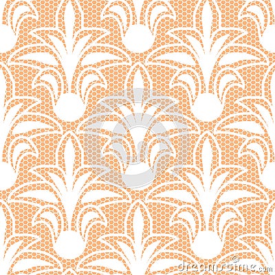 Seamless white floral lace pattern Vector Illustration