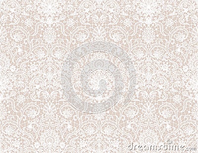 Seamless white lace Vector Illustration