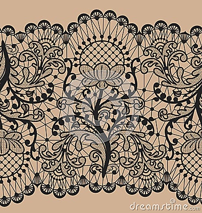 Seamless white lace Vector Illustration