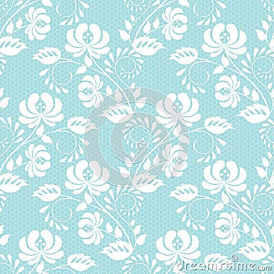 Seamless white lace Vector Illustration