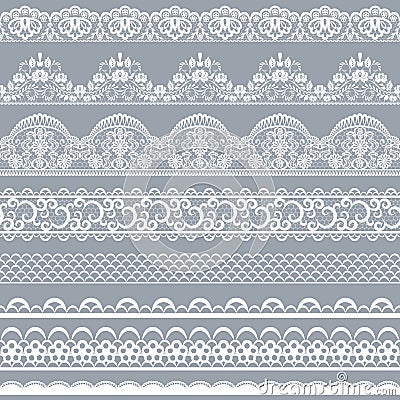 Seamless white lace Vector Illustration