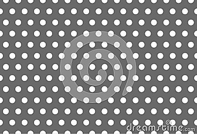 Seamless White Pattern Dot on Grey Background Stock Photo