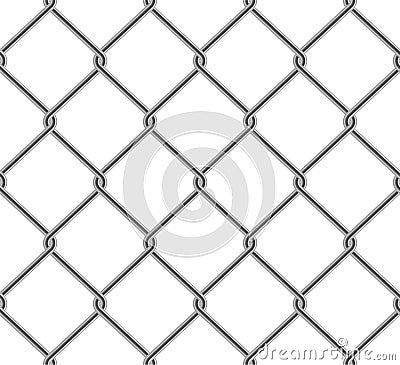 Seamless wired chain link fence pattern realistic style Vector Illustration