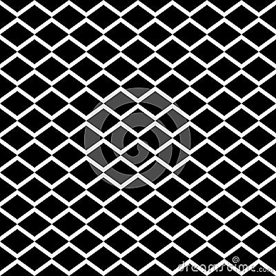 Seamless wired netting fence. Simple black background on white vector illustration Curved Wavy Vector Illustration